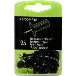 Exacompta Papic Reißnägel PS (Polystyrol) 10 mm Schwarz 25 Stück Produktbild