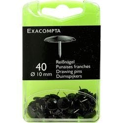 Exacompta Reißnägel PS (Polystyrol) 10 mm Schwarz 40 Stück Produktbild
