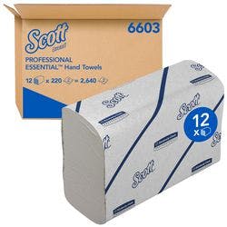 Scott MAINLINE Falthandtücher Narrow-falz Weiß 6603 12 Stück à 220 Blatt Produktbild
