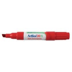 Artline 30N Keilspitze Permanentmarker Mittel Keilspitze 2,0 - 5,0 mm Rot Nachfüllbar Wasserbeständig 12 Stück Produktbild