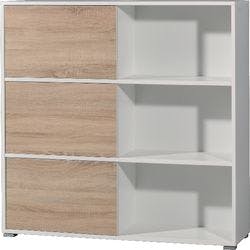 GERMANIA Schiebetürregal MDF, Eichenholz 2 Fachböden 1.200 x 350 x 1.190 mm Eiche Braun, Weiß Produktbild