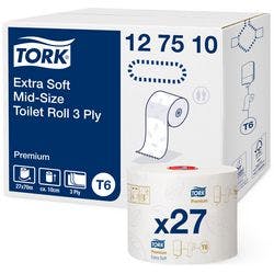 Tork Premium Toilettenpapier T6 3-lagig 127510 27 Rollen à 70 m Produktbild