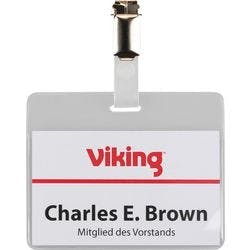 Viking Namensschilder Clip 9 x 6 cm Kunststoff 50 Stück Produktbild