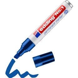 edding Nr. 1 Permanentmarker Breit Keilspitze 1 - 5 mm Blau Nachfüllbar Wasserbeständig Produktbild