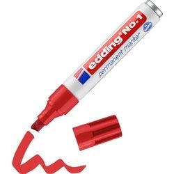edding Nr. 1 Permanentmarker Breit Keilspitze 1 - 5 mm Rot Nachfüllbar Wasserbeständig Produktbild
