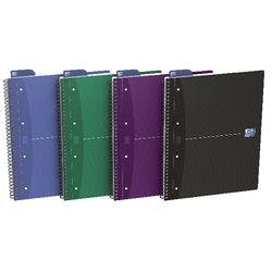 OXFORD Office Essentials Notizbuch DIN A4+ Kariert Spiralbindung Pappe Farbig sortiert Perforiert 180 Seiten Pack 5 Produktbild Print Hauptbild L