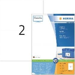 HERMA Universaletiketten 4628 Weiß DIN A4 210 x 148 mm 200 Blatt à 2 Etiketten Produktbild