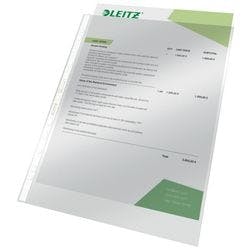 Leitz Prospekthüllen DIN A4 Glasklar Transparent 80 Mikron PVC (Polyvinylchlorid) Oben 11 Löcher 4712 100 Stück Produktbild