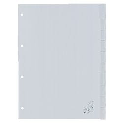 KANGARO Blanko Register DIN A4 Grau Transparent 10-teilig PP (Polypropylen) Rechteckig 4 Löcher G410F Produktbild