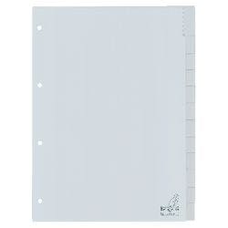 KANGARO Blanko Register DIN A4 Grau Transparent 12-teilig PP (Polypropylen) Rechteckig 4 Löcher G412F Produktbild