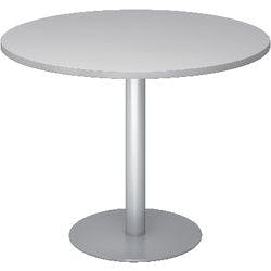 Hammerbacher Säulentisch Grau, Silber Melaminharzbeschichtete Spanplatte STF10 1.000 x 745 mm Produktbild