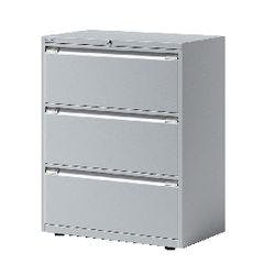 Bisley Hängeregistraturschrank mit 3 Schubladen 3 Schübe Lichtgrau 800 x 470 x 1.000 mm Produktbild