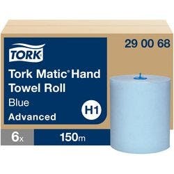 Tork Advanced Falthandtücher H1 Gerollt Blau 2-lagig 290068 6 Rollen à 150 m Produktbild