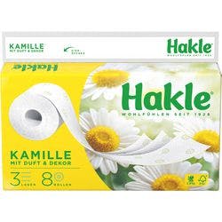Hakle Kamille Toilettenpapier 3-lagig 10106 8 Rollen à 150 Blatt Produktbild