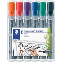 STAEDTLER Lumocolor 356 Flipchart Marker Mittel Rundspitze 2 mm Farbig sortiert Nachfüllbar 6 Stück Produktbild