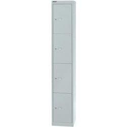 Bisley Metall Schließfach 4 Türen 1 abteile Schlüssel 305 x 305 x 1.802 mm Hellgrau Produktbild