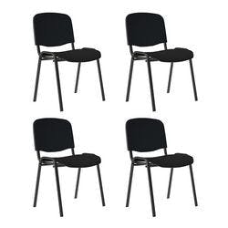 Nowy Styl Besucherstuhl ISO Plus Set Stoff Schwarz 4 Stück Produktbild