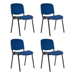 Nowy Styl Besucherstuhl ISO Plus Stoff Blau 4 Stück Produktbild