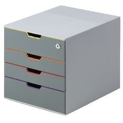 DURABLE Schubladenbox VARICOLOR 4 SAFE ABS-Kunststoff Mehrfarbig, farbiger Verlauf 28 x 35,6 x 29,2 cm Produktbild