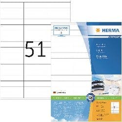 HERMA Universaletiketten 4459 Weiß DIN A4 70 x 16,9 mm 100 Blatt à 51 Etiketten Produktbild