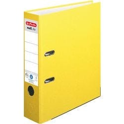 herlitz maX.file nature plus Ordner DIN A4 80 mm Gelb 2 Ringe Pappkarton, PP (Polypropylen) Texturiert Hochformat Produktbild