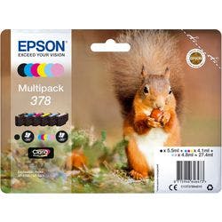 Epson 378 Original Tintenpatrone C13T37884010 Schwarz, Cyan, Hellcyan, Hellmagenta Magenta, Gelb Multipack 6 Stück Produktbild