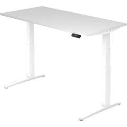 Hammerbacher Sitz-Stehschreibtisch XBHM Weiß 1.600 x 800 x 720 x 65 - 130 mm mit Aufbau Produktbild