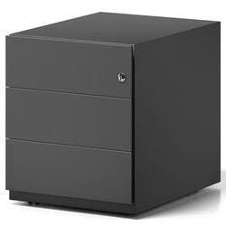 Bisley Rollcontainer Note 3 Schubladen Schwarz 420 x 565 x 495 mm Produktbild