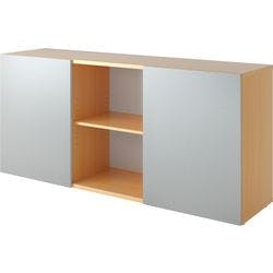 Hammerbacher Schiebetürenschrank Spanplatte 1 Fachboden 1.600 x 420 x 748 mm Buche Braun, Silber Produktbild