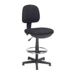 Realspace Zeichenstuhl Permanentkontakt Stoff Ohne Armlehnen Höhenverstellbar Schwarz 110 kg Draughtsman 430 x 480 x 1.200 mm Produktbild