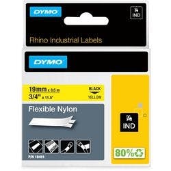 DYMO IND S0718090/18491 18491 Schriftband Selbsthaftend Schwarz auf Gelb 19 mm (B) x 3,5 m (L) Produktbild