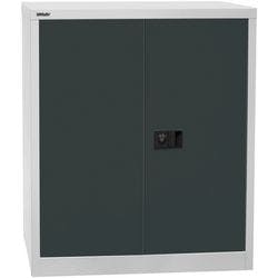 Bisley Flügeltürenschrank Stahl 1 Fachboden abschließbar 914 x 400 x 1.000 mm Anthrazit, Hellgrau Produktbild