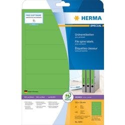 HERMA Ordnerrücken Etiketten 5094 Grün Rechteckig A4 192 x 38 mm 20 Blatt à 20 Etiketten Produktbild