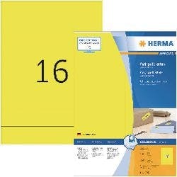 HERMA 4256 Multifunktionsetiketten SuperPrint Gelb Rechteckig 1600 Etiketten pro Packung Produktbild