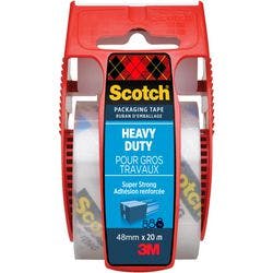 Scotch Heavy Duty Verpackungsklebeband Transparent Sehr Stark mit Abroller 50 mm (B) x 20 m (L) PP (Polypropylen) 76 Mikron Produktbild