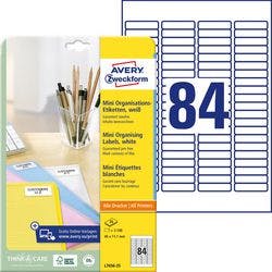 AVERY Zweckform L7656-25 Etiketten DIN A4 Weiß 46 x 11,1 mm 25 Blatt à 84 Etiketten Produktbild