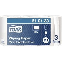 Tork Advanced Wischtücher M1 Zentralentnahme Weiß 1-lagig 610133 3 Rollen à 771 Blatt Produktbild