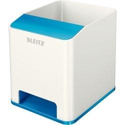 Leitz WOW Sound Stiftehalter Duo Colour Weiß, Blau 9 x 10 x 10,1 cm Produktbild