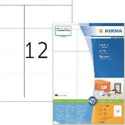 HERMA Universaletiketten 4617 Weiß DIN A4 70 x 67,7 mm 200 Blatt à 12 Etiketten Produktbild