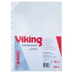 Viking Premium Prospekthüllen DIN A4 Glasklar Transparent 110 Mikron PP (Polypropylen) Öffnung Oben 11 Löcher 25 Stück Produktbild