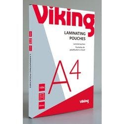 Viking Laminierfolien DIN A4 Glänzend 75 Mikron (2 x 75) Transparent 100 Stück Produktbild