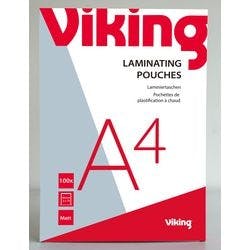 Viking Laminierfolien DIN A4 Matt 75 Mikron (2 x 75) Transparent 100 Stück Produktbild