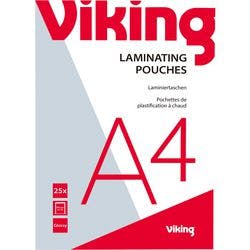 Viking Laminierfolien DIN A4 Glänzend 125 Mikron (2 x 125) Transparent 25 Stück Produktbild