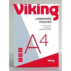 Viking Laminierfolien DIN A4 Matt 125 Mikron (2 x 125) Transparent 100 Stück Produktbild
