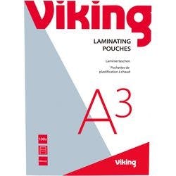 Viking Laminierfolien DIN A3 Glänzend 75 Mikron (2 x 75) Transparent 100 Stück Produktbild