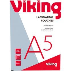 Viking Laminierfolien DIN A5 Glänzend 75 Mikron (2 x 75) Transparent 100 Stück Produktbild