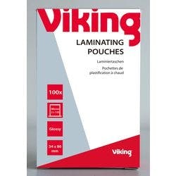 Viking Laminierfolien Visitenkarte & Kreditkarte Glänzend 125 Mikron (2 x 125) Transparent 100 Stück Produktbild