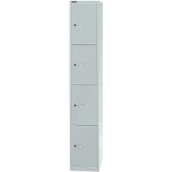 Bisley Metall Schließfach 4 Türen 1 abteile Schlüssel 305 x 457 x 1.802 mm Hellgrau Produktbild