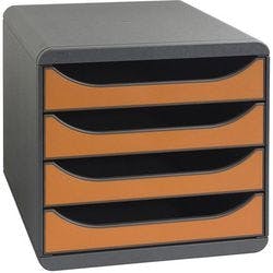 Exacompta Schubladenbox Classic 310788D Schwarz, Orange 34,7 x 26,7 x 27,8 cm Produktbild