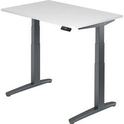 Hammerbacher Sitz-Stehschreibtisch XBHM Grau, Weiß 1.200 x 800 x 720 mm Produktbild